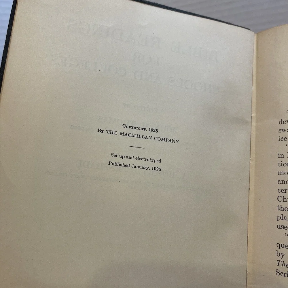 Bible‎ Readings Thomas and Espenshade 1925 1st edition VGC